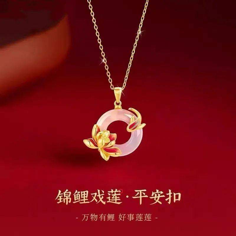 Koi play lotus безопасная пряжка ожерелье женское 2026 новое легкое роскошное нишевое высококлассное ожерелье для подарка матери на день рождения