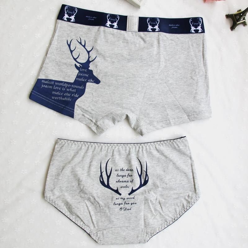 Lovers briefs pure cotton lingerie sets one man and one woman flat angle triangle double wife and sexy new pants head