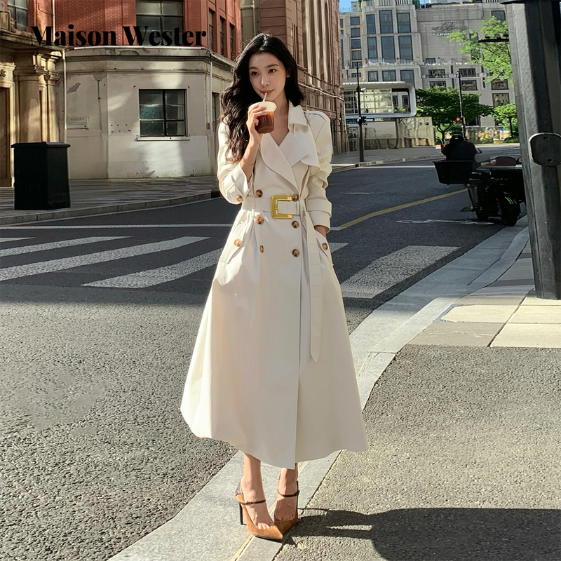 [Same Style as Yi Mengling] Maison Wester 2026 Autumn New Luxury Classic Long Trench Coat Jacket