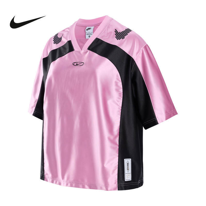 Nike Nike Autumn Women's Short-Sleeved Oversize Style Pink Jersey Loose Sports T-Shirt Iq6138-621 Nike Nike Autumn Women's Short-Sleeved Oversize Style Pink Jersey Loose Sports T-Shirt Iq6138-621