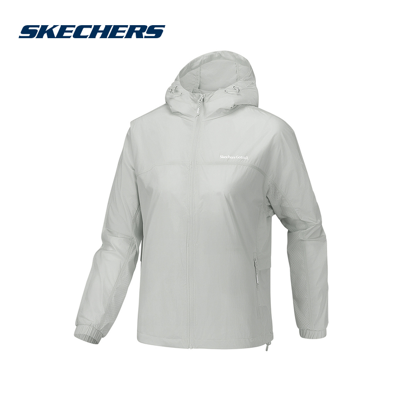 Skechers 26 Summer Women's Outdoor Running Sportswear Water-Repellent and Windproof Hooded Jacket P226W115 Skechers 26 Summer Women's Outdoor Running Sportswear Water-Repellent and Windproof Hooded Jacket P226W115