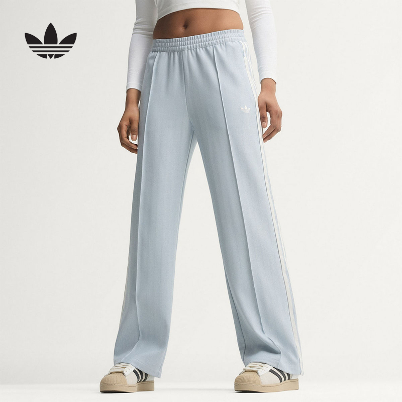 Adidas Adidas Trefoil Women's Retro Color-Block Casual Knit Sports Pants Tweed Trousers Kx1870