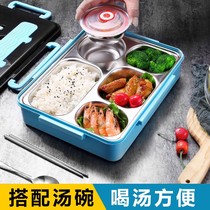 304 Stainless Steel Meal Kit Students Fast Food Box School Special Insulation Large Capacity Lunch Box Double Layer Anti-Burn Meal Kit