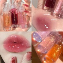 Glass feeling lip glazed lipstick with red bottom crystal lip Lip Milk student Party moisturizing and nourishing discoloration and colorless transparent moisturizing lip oil