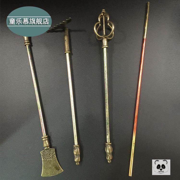 Western tourist Tang Monk Zen Rod 8 Rings Rake Sun Wukong Gold Clamp Sand Buckle Model Toy Fittings