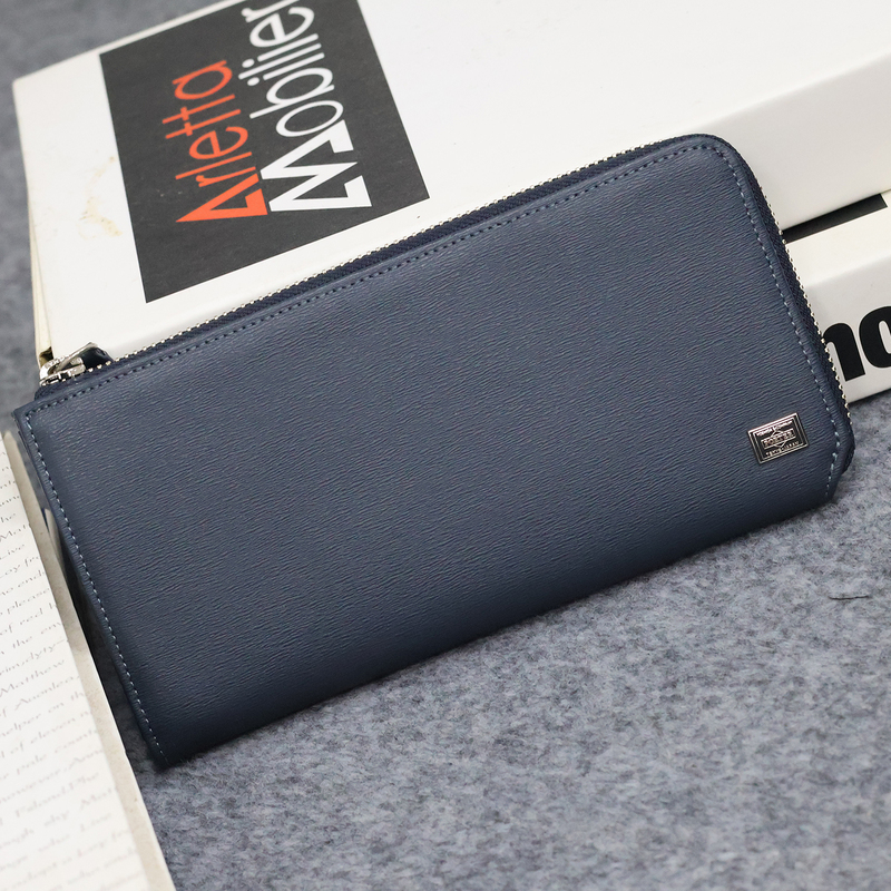 Japanese Yoshida Porter Genuine Leather Long Wallet for Men and Women, Trendy Brand, Storage Zipper Coin Purse, Waterproof Id Card Holder