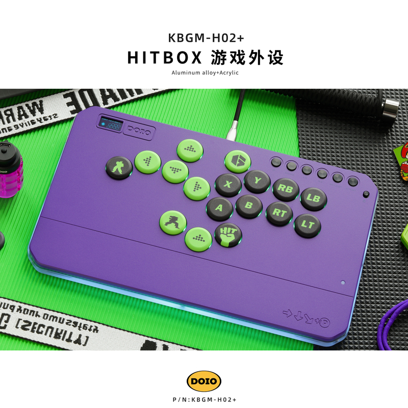 Doio Mechanical Switch Hitbox Aluminum Alloy Upgradeable Wireless Gaming Keyboard Street Fighter 6 King of Fighters 15 Tekken 8 Joystick Arcade Fighting Ps5 Switch Steam Ns2 Kbgm-H02+