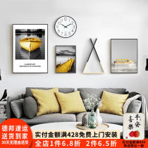 Decorative painting living room decoration painting bedroom mural Nordic ins combination creative hanging painting sofa background painting simple