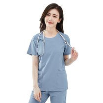 Hand washing clothes operating room female doctor short-sleeved mens summer thin quick-drying elastic brush surgical clothes isolation overalls