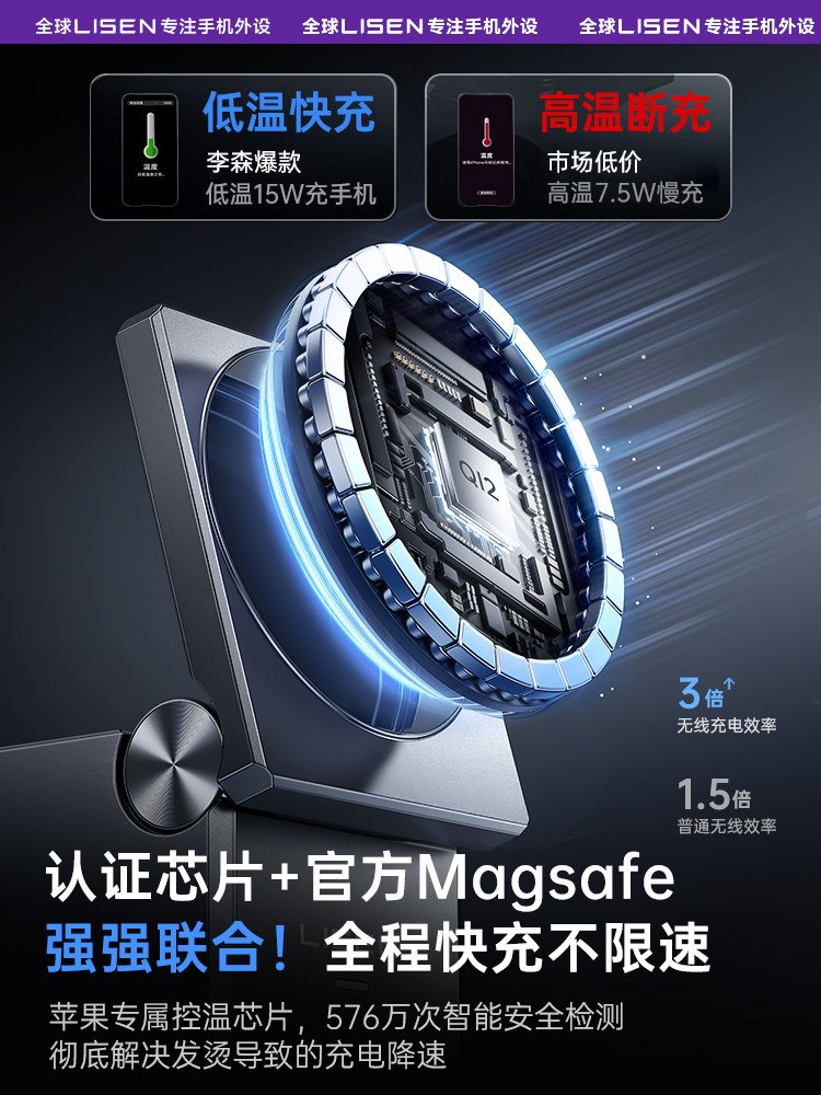 Three-In-One Wireless Charger Qi2 Is Suitable for Apple 17 iPhone 16 Promax Mobile Phone Holder iWatch Watch Magsafe Magnetic Charging Base AirPods Headphones Portable