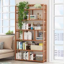 Bamboo shelf floor leaning on shelf B14706 modern living room multilayer wood bookcase bookcase bookcase for integrated home