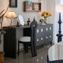 Uncle Luca integrated drawer entrance storage partition French black medieval shell dresser bucket cabinet