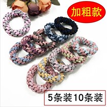 High elastic woven hair ring 2022 mesh red explosive head rope base zal hair rubber ribs hair rope Korea plus coarse hair