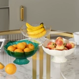 Фруктовая тарелка гостиная Семейная тарелка для кофейного столика 2024 Новая легкая роскошная роскошная высокая высокая кладка