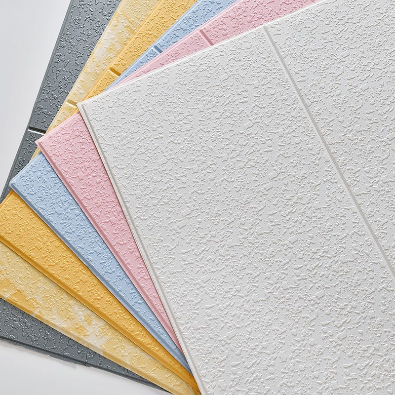 Self-Adhesive 3d Imitation Silicon Algae Clay Wall Sticker Solid Wall Paper Waterproof Wallpaper Pure Color Cement Wall Renovation Background Wall Bedroom-Taobao