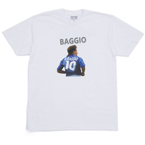 Melancholy Prince Roberto Baggio Back View Football Cotton T-Shirt Italy Florence Ponytail Baggio