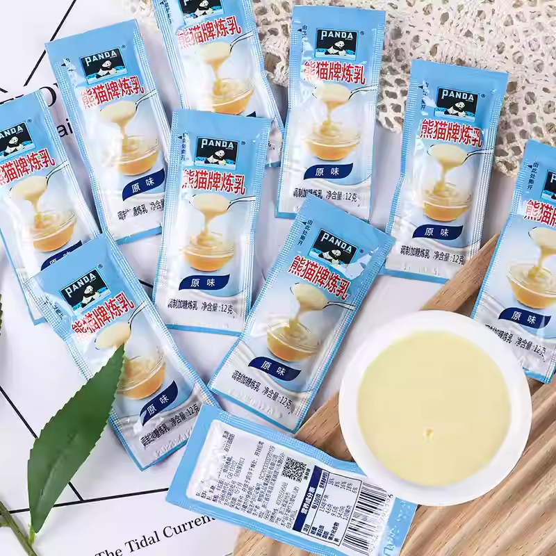 Panda Condensed Milk in Small Packages for Home Use, Breakfast Baking, Spreading on Bread, Steamed Buns, Commercial Desserts, Egg Tarts, Cookies, Coffee Panda Condensed Milk in Small Packages for Home Use, Breakfast Baking, Spreading on Bread, Steamed Buns, Commercial Desserts, Egg Tarts, Cookies, Coffee