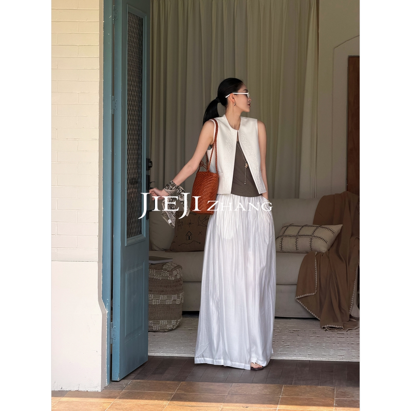 Zhang Qi Jieji Summer Old Money Style Tencel Simple Loose Cloud Pants High-End Breathable Casual Pants Flowing Skirt Pants Zhang Qi Jieji Summer Old Money Style Tencel Simple Loose Cloud Pants High-End Breathable Casual Pants Flowing Skirt Pants