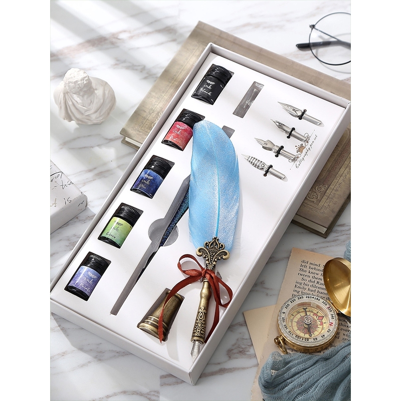 羽根ペン レトロ ガラスペン ハリーポッター 星空 クリスタル 万年筆 ディップペン ガールフレンド クリエイティブ 誕生日プレゼント