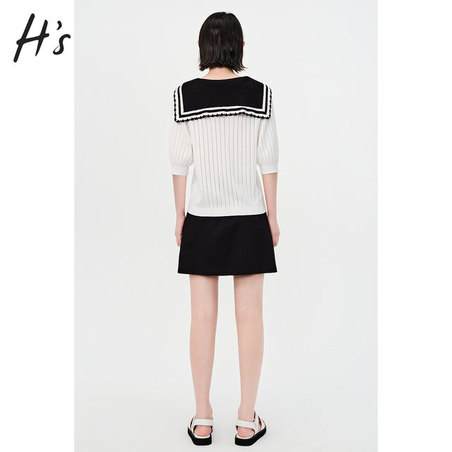 HS Outlet Sports Style Skirt Summer New American Retro Street Style Contrast Color Skirt