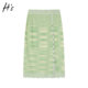 [Autumn New Collection] Hs Outlet Women's Colorful Sheer Slit Midi Skirt Slim Fit Bodycon Skirt