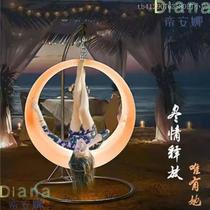 New Bed and Breakfast Internet Celebrity Outdoor Courtyard Luminous Swing Internet Celebrity Hanging Basket for Adults and Children Park Attractions Internet Celebrity Moon