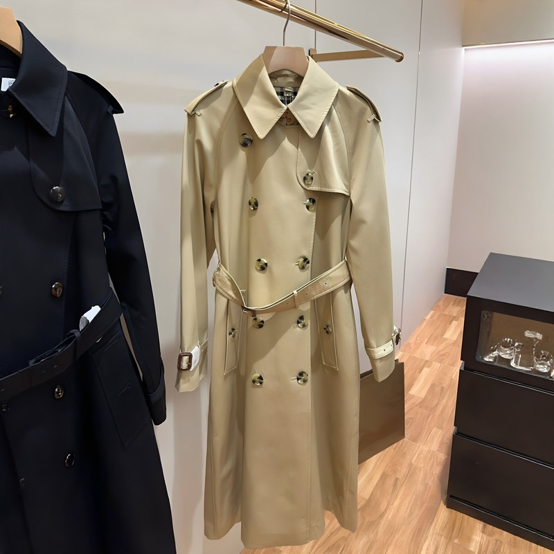 High-Quality Waterloo Women's Long Trench Coat, British Style, 2026 Spring and Autumn New Trench Coat, Double-Breasted Over-The-Knee Coat Bbr