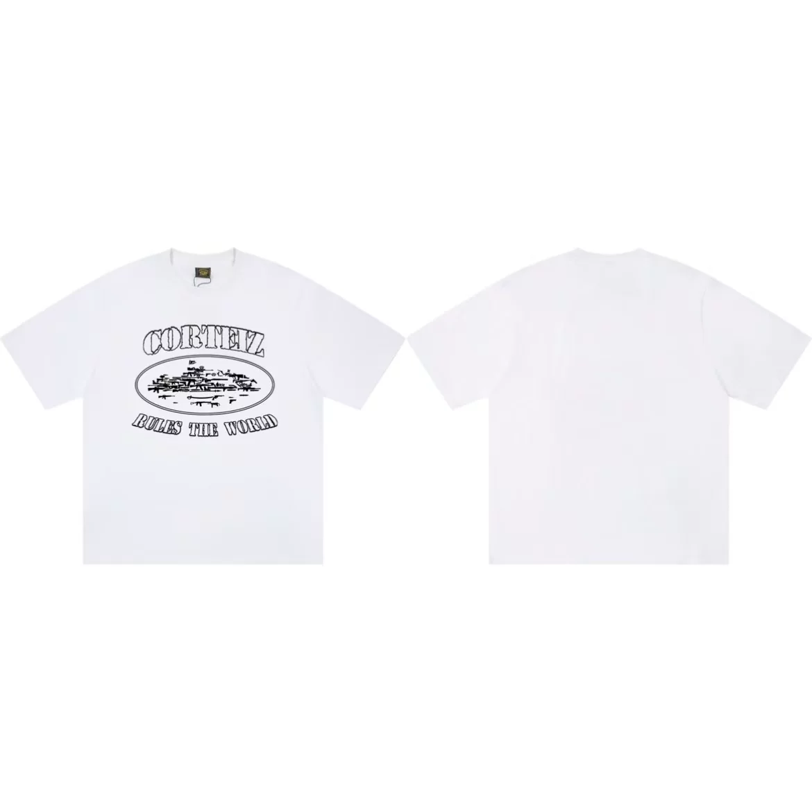 Футболка с принтом Corteiz Letter Graphic Print Tee 26ss Alcatraz с буквой графический принт короткий рукав