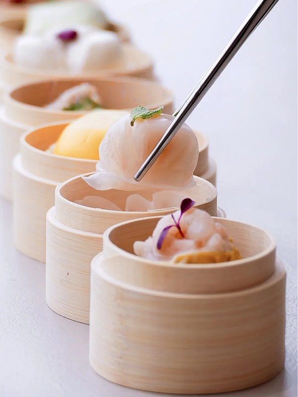Restaurant Creative Style Steamer Plate Chinese Food Cantonese Tea Snacks Breakfast Plate Chinese Style Pastry Bamboo Wooden Plate