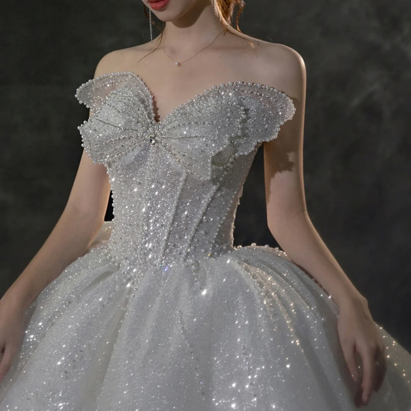 Tube top, retro advanced wedding dress, 2023 collection, high-quality style, suitable for teen, plus size, lace dress Tube top, retro advanced wedding dress, 2023 collection, high-quality style, suitable for teen, plus size, lace dress