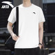 安踏短袖男款白色t恤衫2025夏季半截袖体恤休闲运动上衣男士纯棉t