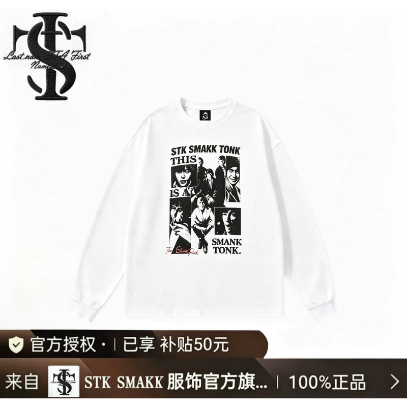 Stk Official Authentic Rolling Stones American Retro 280g Loose Cotton Long-Sleeved T-Shirt Summer Men's and Women's Couple Style Stk Official Authentic Rolling Stones American Retro 280g Loose Cotton Long-Sleeved T-Shirt Summer Men's and Women's Couple Style