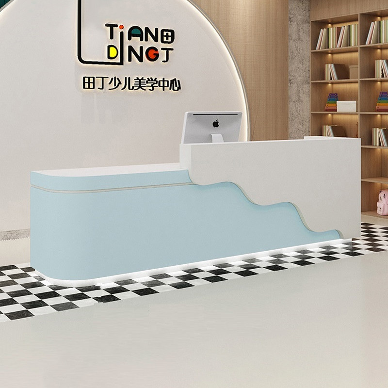 Kindergarten Painting Front Teaching Center Reception Desk Training Center Consulting Bar Cartoon Register