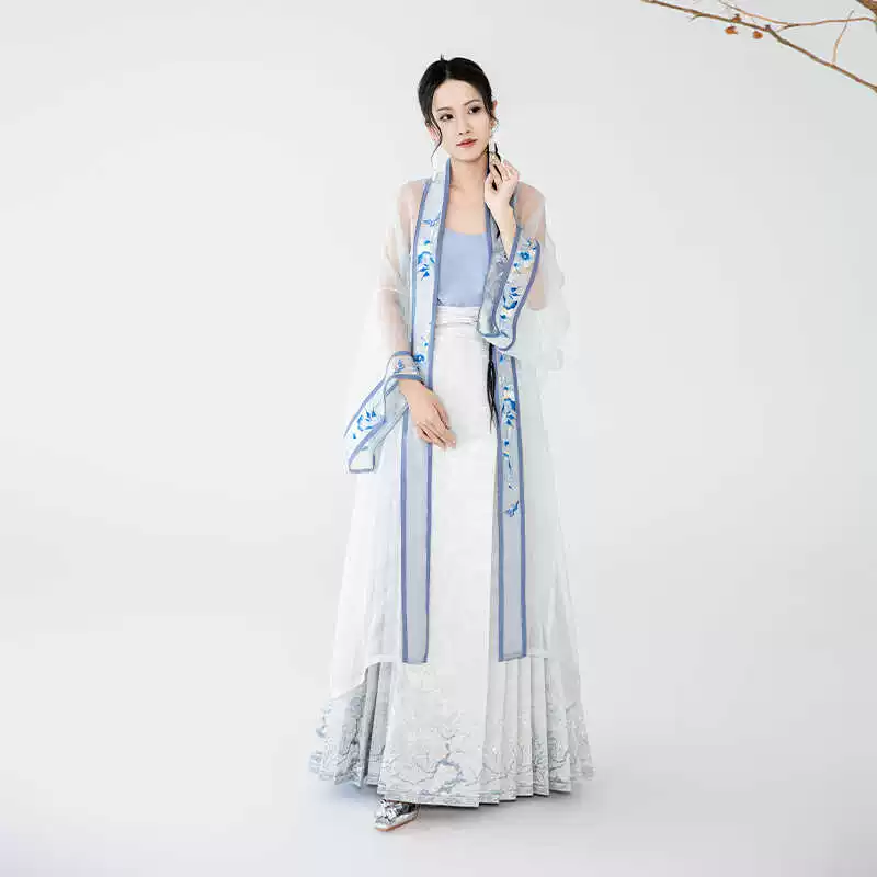 Пыльно-снежное собрание [Snow Tree] 2025 Новое Ming Сделано Золотой Лошадь Лицо Юбка Женская Оригинальная Новая Китайская Стиль Национальный Стиль Юбка