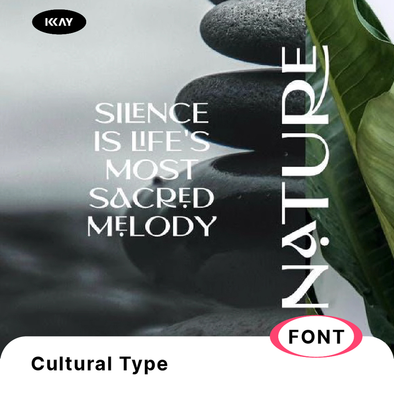 Elegant Acidic Fashion Beauty Yoga Magazine Layout Poster Title Brand Logo English Font Kaivalya