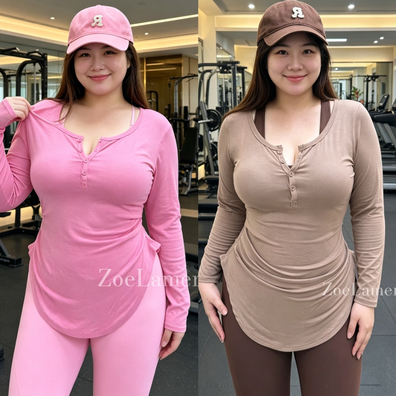 Zoelamer Sexy Spring and Summer Single-Breasted Half-Open Collar Cinched Waist Long-Sleeve Pure Desire Sweet and Spicy Slim-Fit High-Elastic Breathable Fitness Wear Zoelamer Sexy Spring and Summer Single-Breasted Half-Open Collar Cinched Waist Long-Sleeve Pure Desire Sweet and Spicy Slim-Fit High-Elastic Breathable Fitness Wear