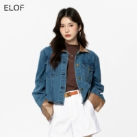 ELOF Полиуретановая короткая джинсовая куртка, весенний осенний комплект, подходит для подростков, свободный крой