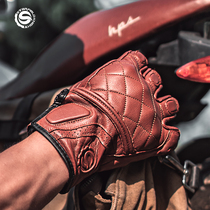 Starknight Rider Motorcycle Gloves summer riding Protective Mountain Sheep leather Comfortable Breathable Finger Touch Screen Locomotive Gloves