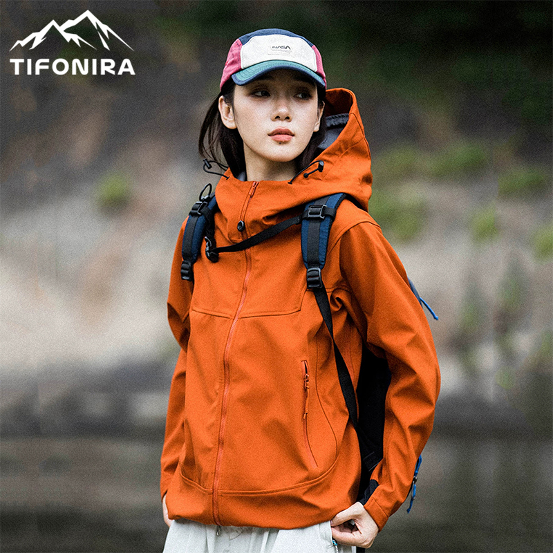 Tifonira Outdoor Soft Shell Jacket Three-In-One Women's 2026 New Windproof and Waterproof Jacket Hiking and Mountaineering Clothing