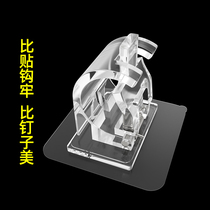 Scroll rod hook with no punch mounting drying rod bracket curtain closet toilet balcony support rod