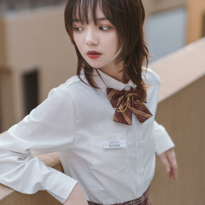 (One-foot room) Original 3 basic JK all-match uniform ball-front long-sleeved shirt