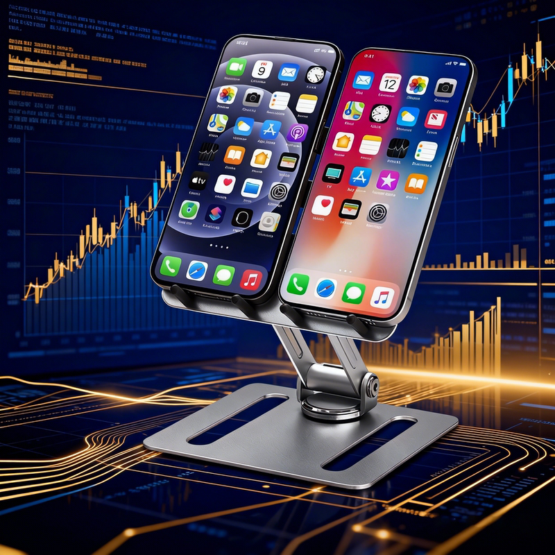 Special Aluminum Alloy Phone Holder for Financial Trading, Suitable for Both Phones and Tablets, with a 360-Degree Rotation