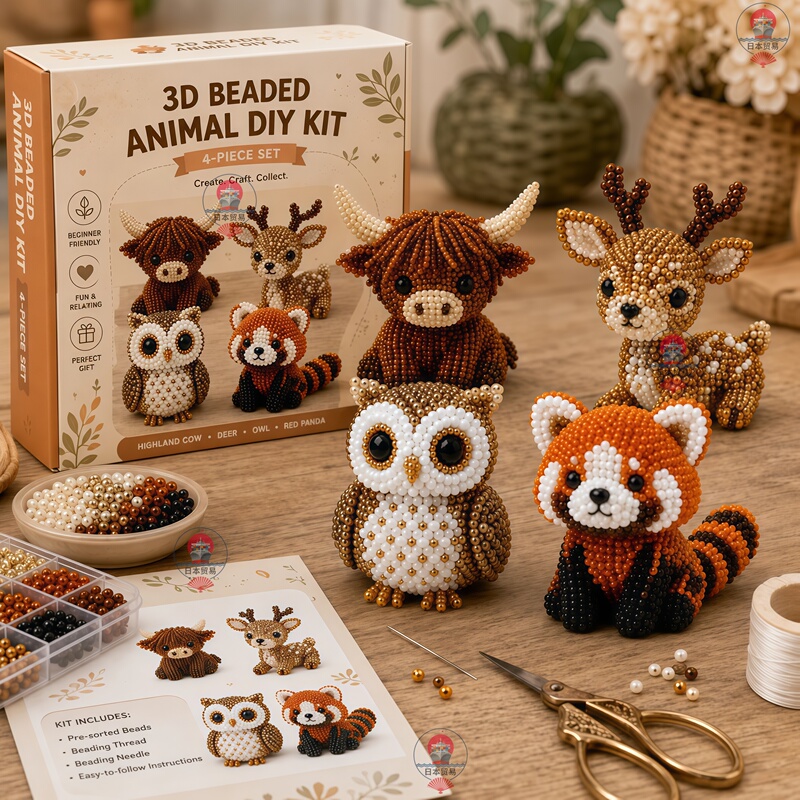 Japanese New 3D Handmade DIY Animal Bead Set Educational Toys for Boys and Girls, Birthday Gift Decoration