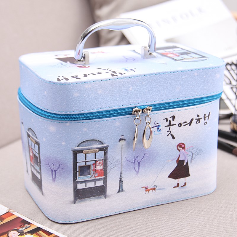 Portable cosmetic bag female portable 2023 new high-end simple fashion cosmetic storage box large capacity waterproof