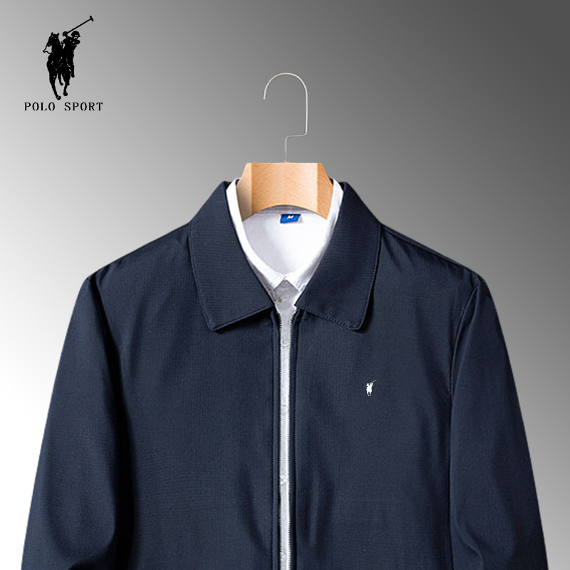 Polo Sport Lapel Jacket Men's Outerwear Spring and Autumn Paul Style Middle-Aged and Elderly Dad's Business Casual Top