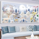 Магазин возвращается к тысячам 2022 года в новом магазине с высоким уровнем богатства лося Peacock Cross Stitch 2024 Новая линейная вышиваемая вышивка, простая и современная