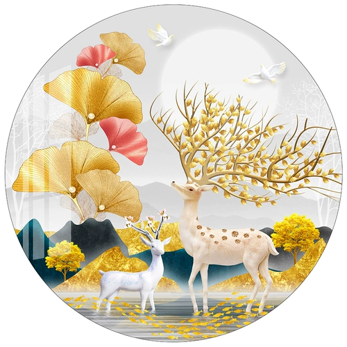 Крестовая стежка оленя оленя 2023 Новая 5D Diamond Painting полна буровых комнат гинкго листовые наклейки на лосей джиншан