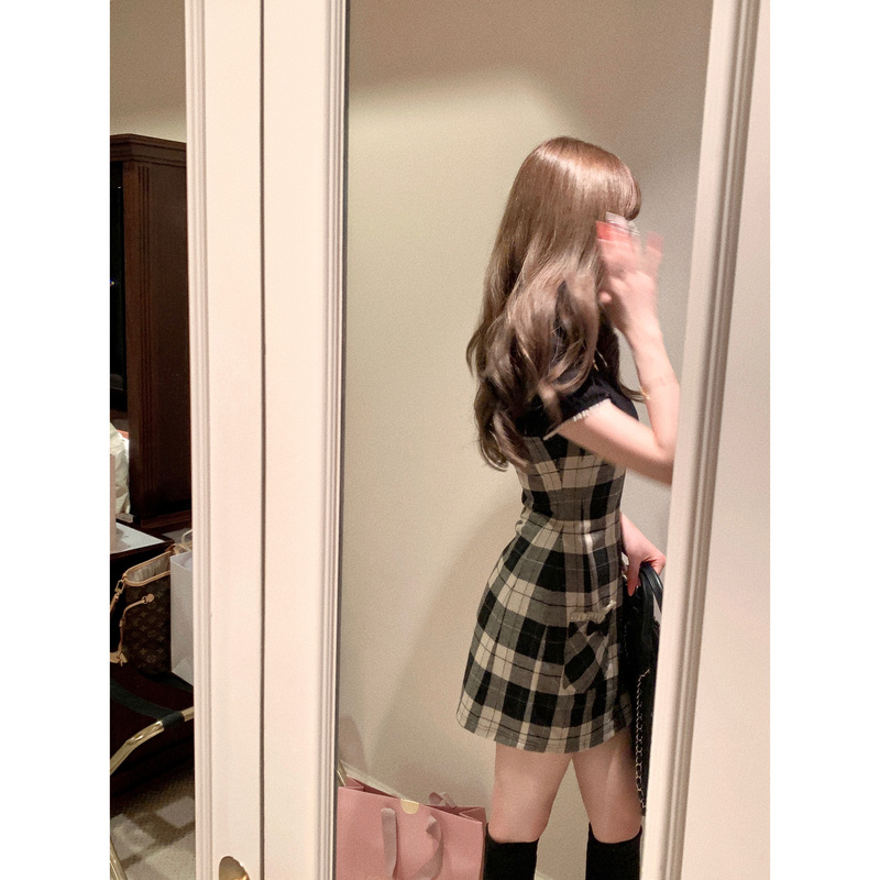 Fabulous Me Three-Panel Heartbeat Hunter Soft Plaid Patchwork Waist-Cinching Tank Dress Autumn Fabulous Me Three-Panel Heartbeat Hunter Soft Plaid Patchwork Waist-Cinching Tank Dress Autumn