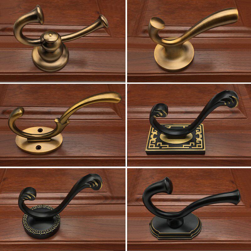 Chinese style clothes hook single wardrobe inside single hook door rear hook ancient copper cabinet hanging clothes hook wall door back clothes hat hook