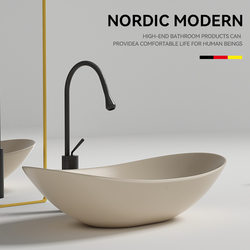 Khaki countertop basin ingot basin single basin ceramic washbasin art basin homestay bathroom balcony For Home